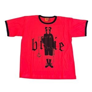 Billie Eilish "Anime" Blohsh Neon Red Ringer Tee – Size Medium